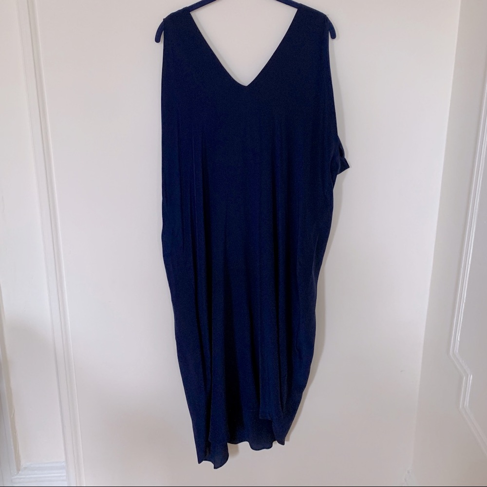 7115 by Szeki navy silk maxi dress